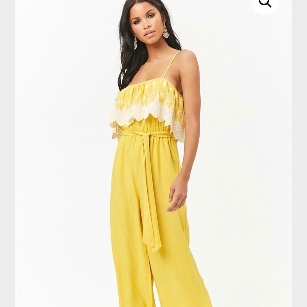 Crochet Embroidery  Cami Jumpsuit